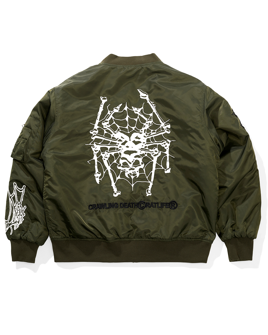 Rat Death Crawling Life Bomber Jacket, GREEN