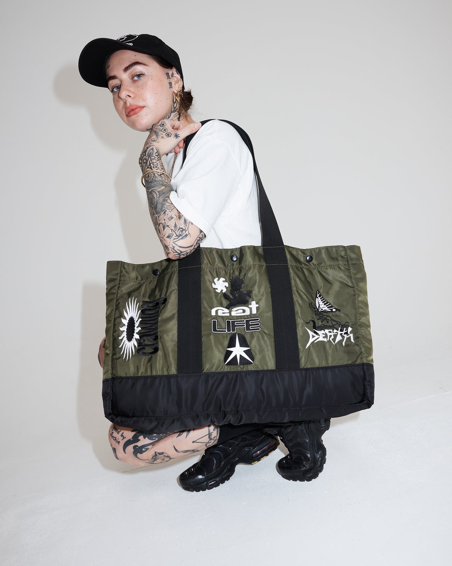 Rat Death Crawling Life Tote, GREEN