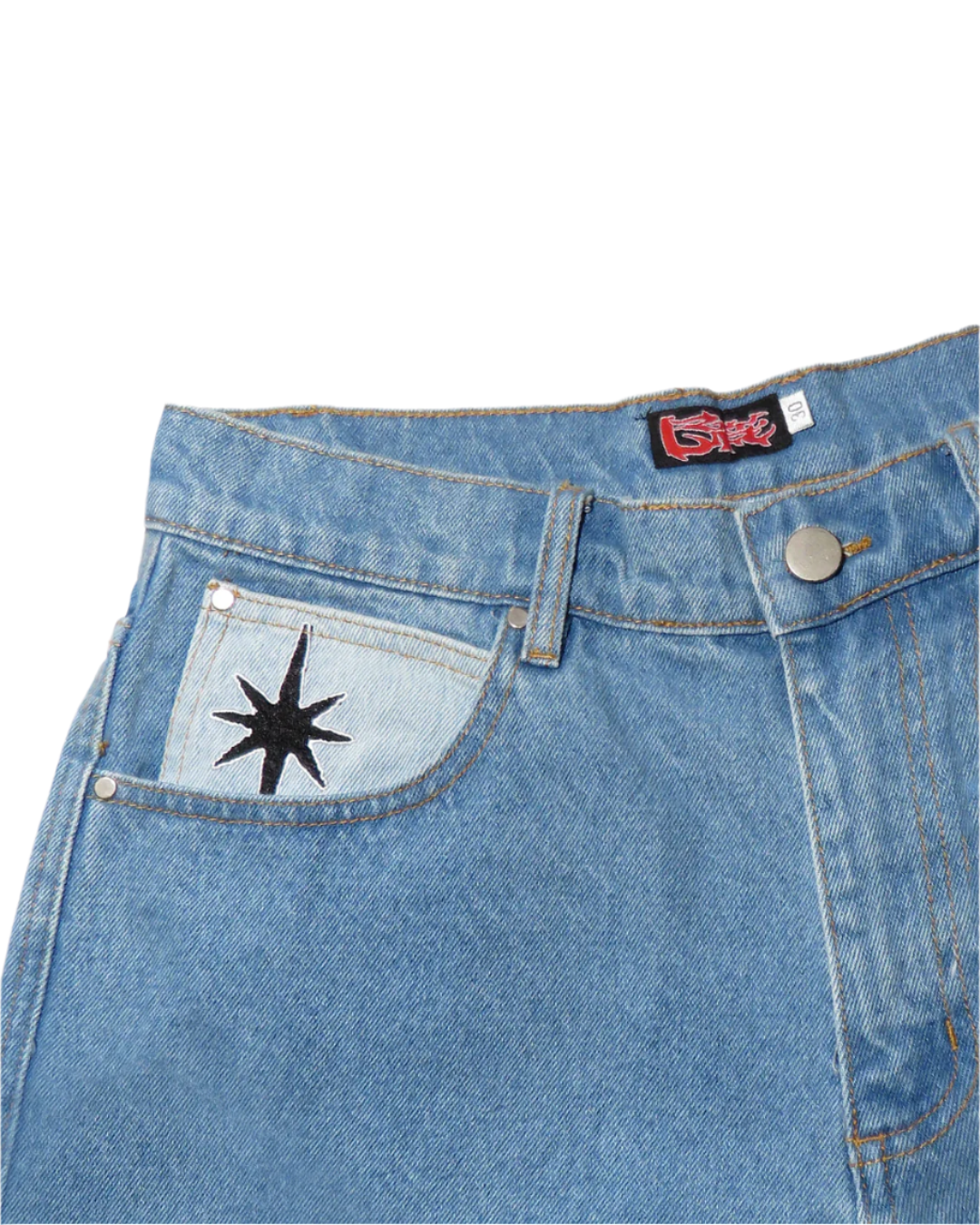 RTLO Denim Shorts, Washed Blue