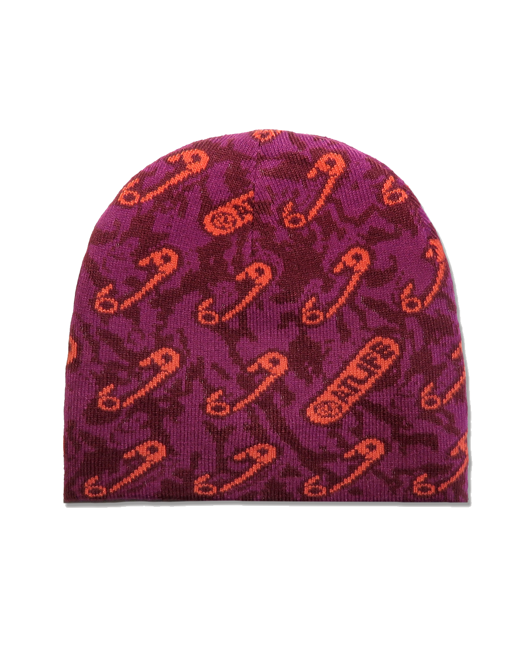 Metal Pin/Stomp Skull Beanie, REVERSIBLE