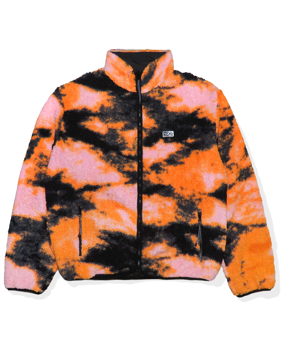 Herre Reversible Sherpa Jacket, FIRE/BLACK