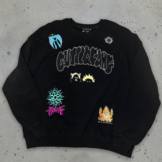 Guttergang Gracias Crewneck, Black