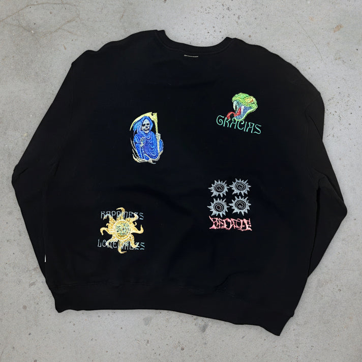 Guttergang Gracias Crewneck, Black