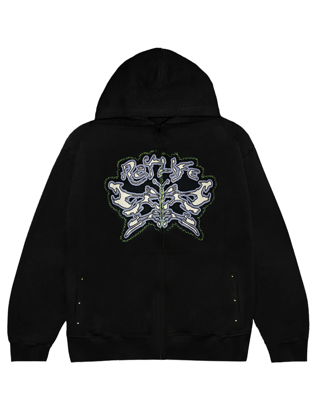 Heart Sing Zip Hood, BLACK