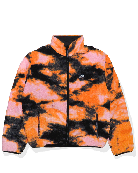 Herre Reversible Sherpa Jacket, FIRE/BLACK