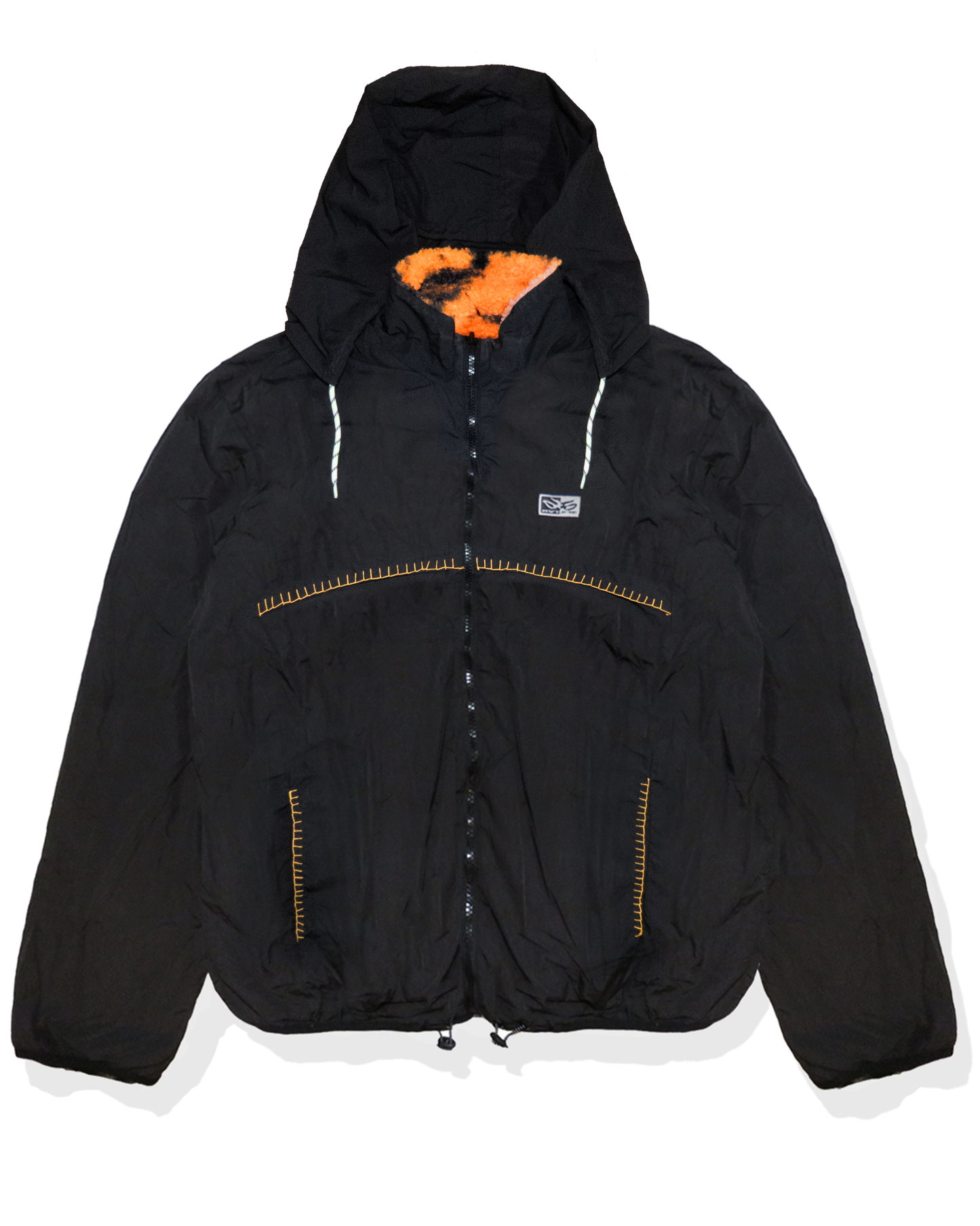 Herre Reversible Sherpa Jacket, FIRE/BLACK